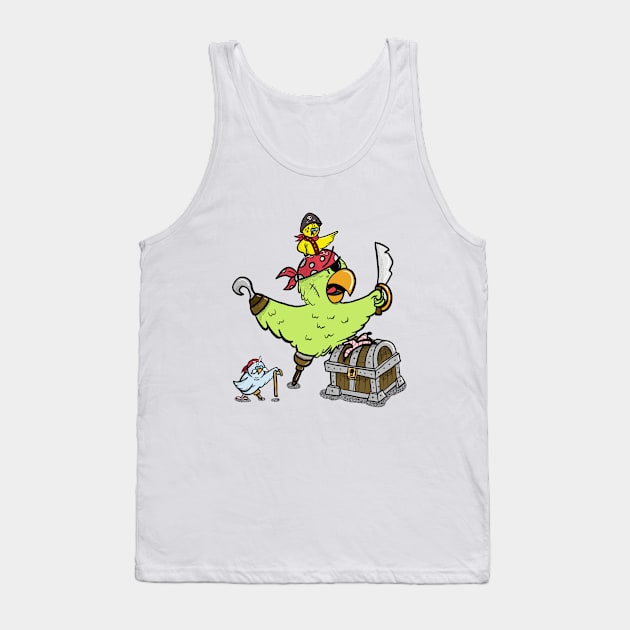 Pirate Parrots! Arr! Tank Top by Hallo Molly